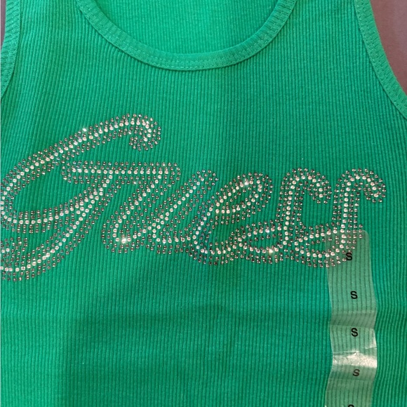 Guess Emerald Ribbed Tank Top - Picture 2 of 6